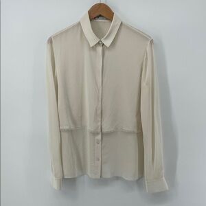 T by Alexander Wang Silk Button Down in Cream 8 A18